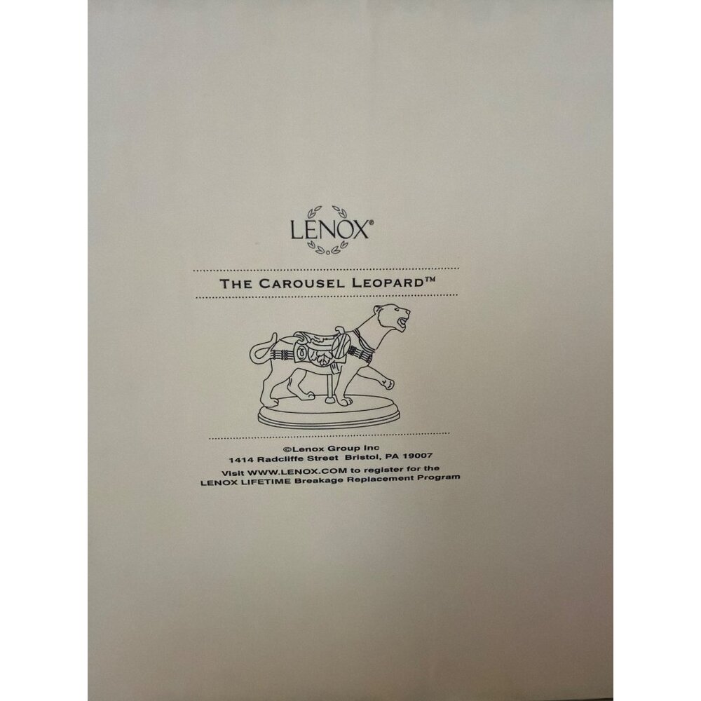 Lenox Carousel Leopard 2004 Porcelain Figurine w/ Wood Base in Box - Picture 3 of 16